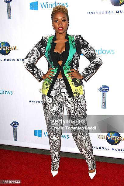 Singer Chrisette Michele attends the Universal Music Group 2014 post GRAMMY party held at The Ace Hotel Theater on January 26, 2014 in Los Angeles,...