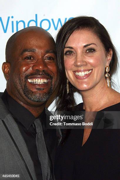 Musician Darius Rucker and Beth Leonard attend the Universal Music Group 2014 post GRAMMY party held at The Ace Hotel Theater on January 26, 2014 in...