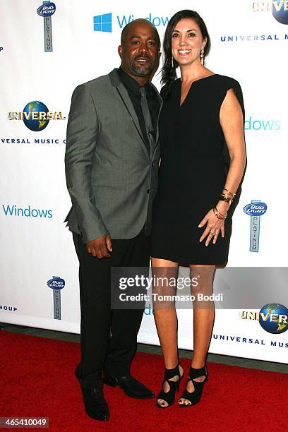 Musician Darius Rucker and Beth Leonard attend the Universal Music Group 2014 post GRAMMY party held at The Ace Hotel Theater on January 26, 2014 in...