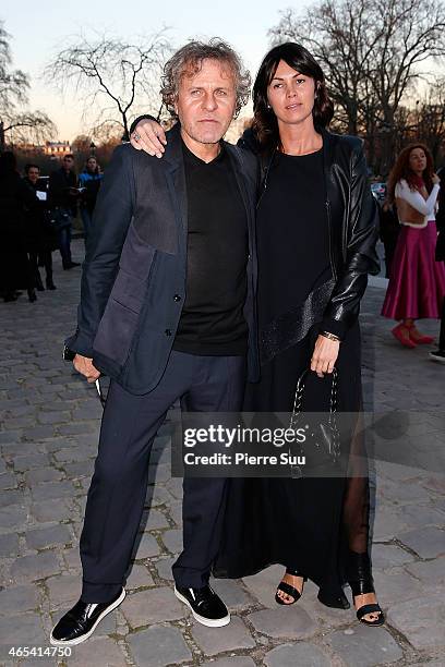 Renzo Rosso and his wife Alessia Rosso attend the Maison Margiela show as part of the Paris Fashion Week Womenswear Fall/Winter 2015/2016 on March 6,...