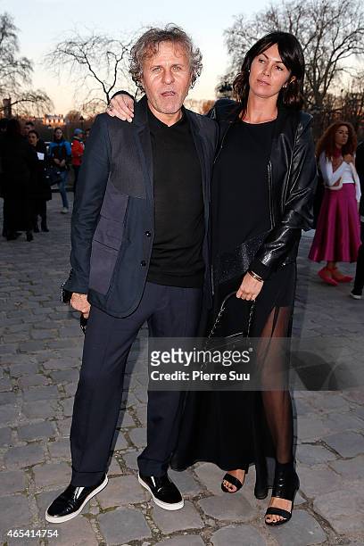 Renzo Rosso and his wife Alessia Rosso attend the Maison Margiela show as part of the Paris Fashion Week Womenswear Fall/Winter 2015/2016 on March 6,...