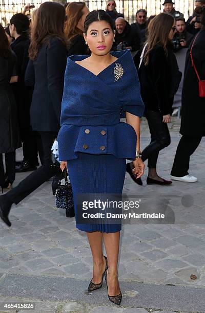 Princess Siriwanwaree Nareerat Of Thailand attends the Christian Dior show at the Cour Carre Muse Du Louvre during Paris Fashion Week Fall Winter...