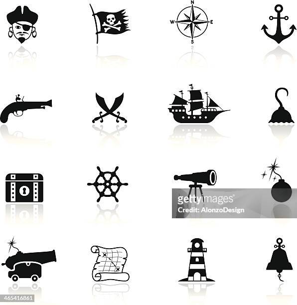 pirate icon set - brigantine 幅插畫檔、美工圖案、卡通及圖標