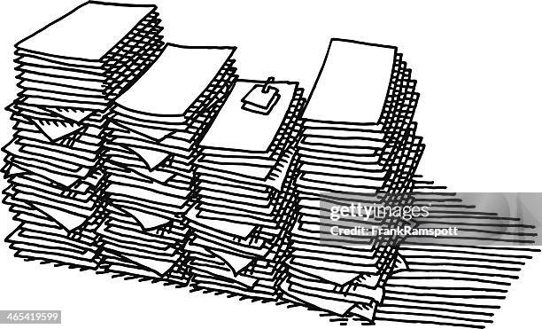 overtime paper stack work drawing - night shift work stock illustrations