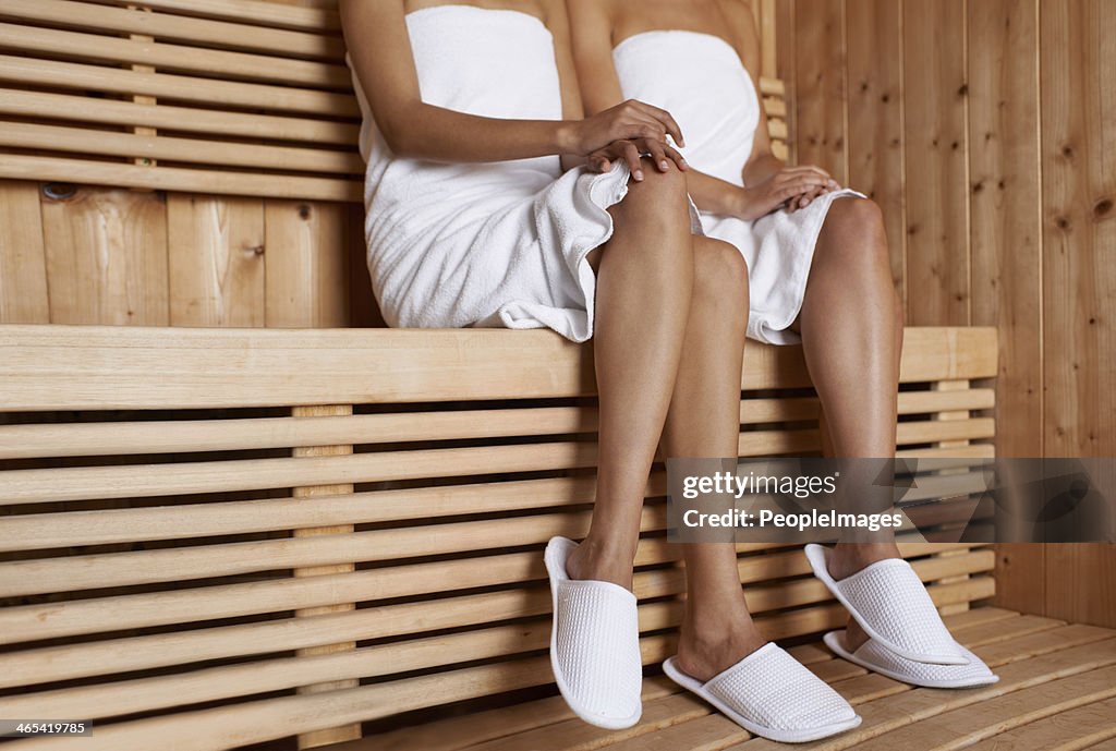 Enjoying the sauna