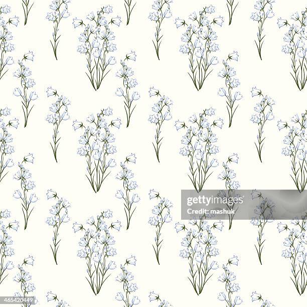 campanula  seamless pattern - harebell flowers stock illustrations