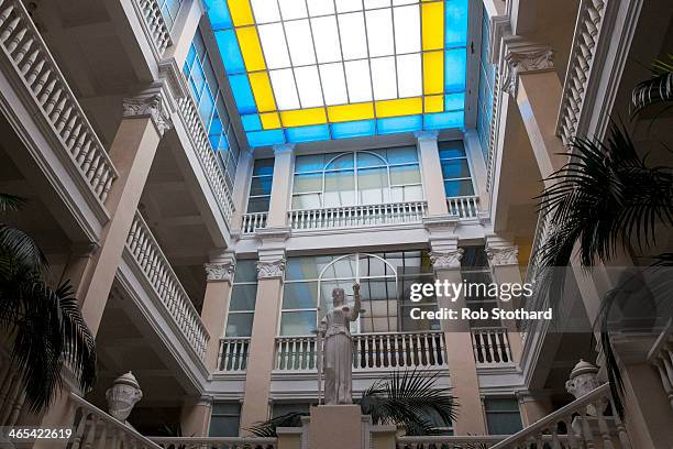 Statue stands inside the occupied Ministry of Justice on January 27, 2013 in Kiev, Ukraine. Unrest is spreading across Ukraine, with activists taking...