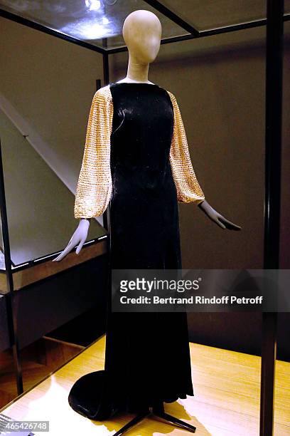 Robe du soir, Polaire", Dress Illustration view during the Jeanne Lanvin Retrospective : Opening Ceremony at Palais Galliera on March 6, 2015 in...
