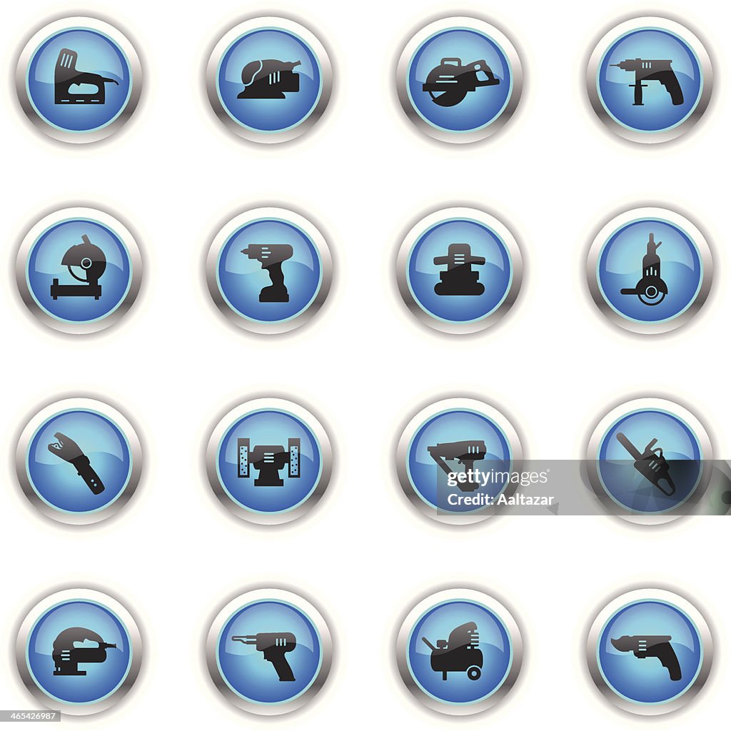 Ícones de Azul-ferramentas eléctricas