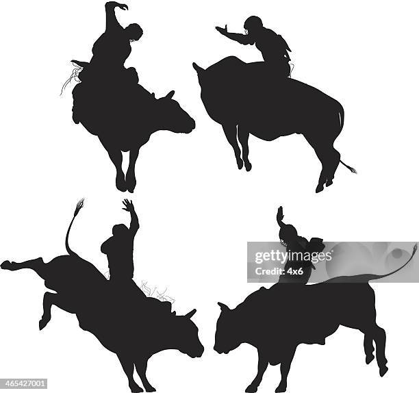 animal rodeo - bull riding stock illustrations