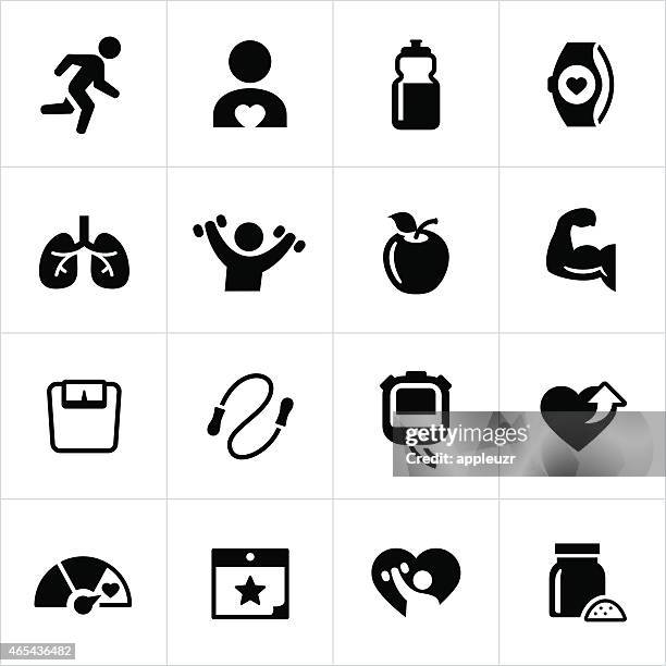 trainingsraum und fitness symbole - flexing muscles stock-grafiken, -clipart, -cartoons und -symbole