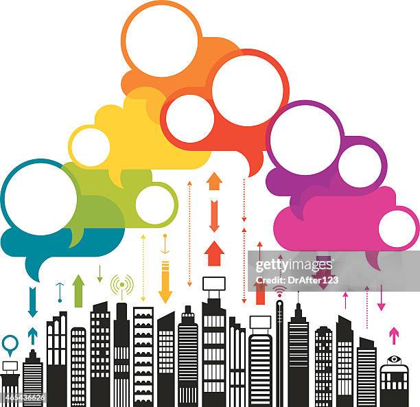 urban cloud computing - text box stock illustrations