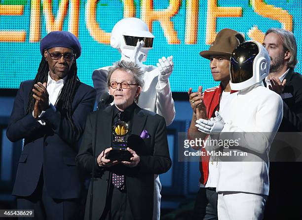 Nile Rodgers, Daft Punk's Thomas Bangalter, songwriter Paul Williams, recording artist Pharrell Williams and Daft Punk's Guy-Manuel de Homem-Christo...