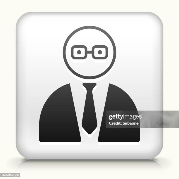 square button with businessman face - man face profile stock illustrations