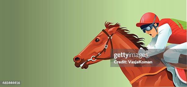 racing horse and jockey close up - racehorse stock illustrations