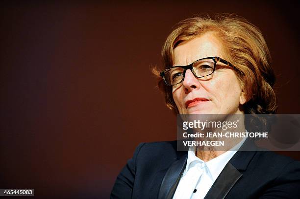 Brigitte Ayrault, wife of France Prime Minister Jean-Marc Ayrault, sponsor of Monalisa, the National mobilization against isolation of elderly people...