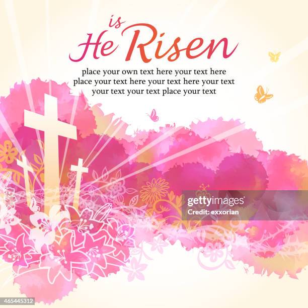 ilustraciones, imágenes clip art, dibujos animados e iconos de stock de ha aumentado - he is risen