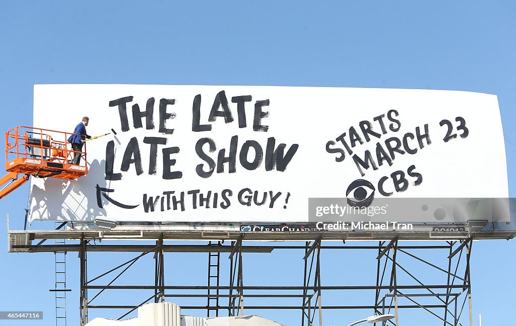 James Corden Puts Up Billboard For "The Late Late Show"