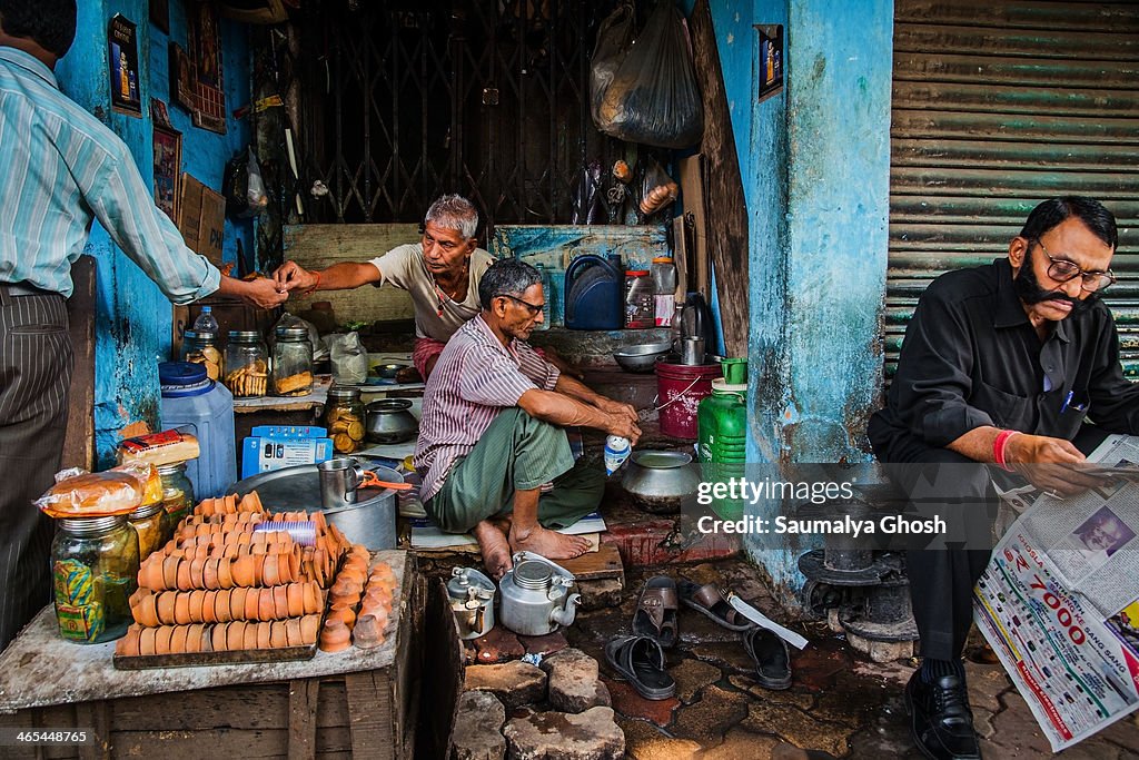 Roadside tea stall in Kolkata