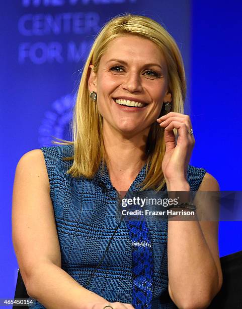 Actress Claire Danes on stage at The Paley Center For Media's 32nd Annual PALEYFEST LA - "Homeland" at Dolby Theatre on March 6, 2015 in Hollywood,...