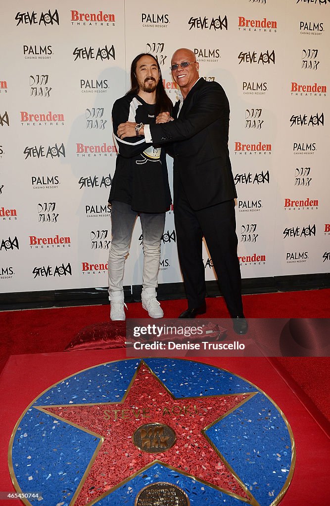 Producer/DJ Steve Aoki Receives Brenden "Celebrity Star" At Palms Casino Resort