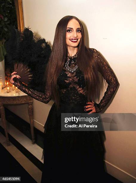 Alexa Ray Joel poses backstage after she performs at Cafe Carlyle on March 6, 2015 in New York City.