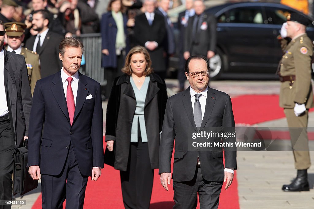 French President Francois Hollande On A One Day Visit In Luxemburg