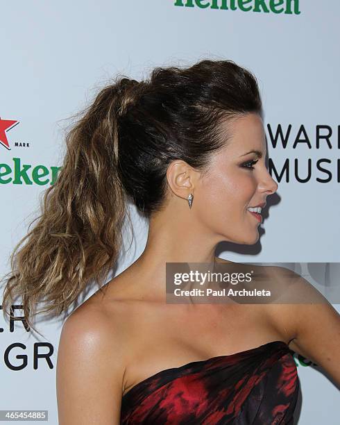 Actress Kate Beckinsale attends the Warner Music Group annual Grammy celebration at the Sunset Towers on January 26, 2014 in West Hollywood,...