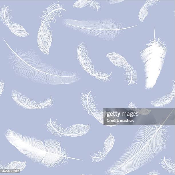 ilustrações de stock, clip art, desenhos animados e ícones de pluma sem costura padrão - pluma de ave