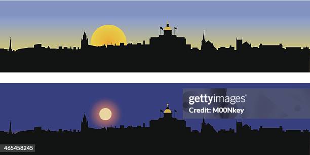 concord nh - day and night - concord new hampshire stock illustrations