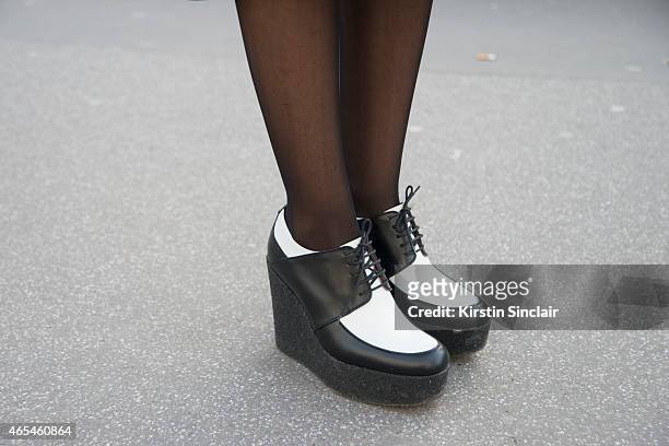 The Webster owner Laure Heriard Dubreuil Celine shoes on day 4 of Paris Collections: Women on March 06, 2015 in Paris, France.