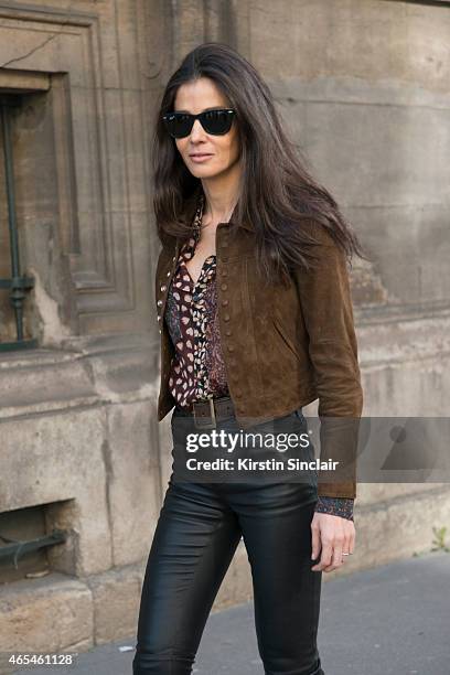 Barbara Martelo wears all Saint Laurent on day 4 of Paris Collections: Women on March 06, 2015 in Paris, France.