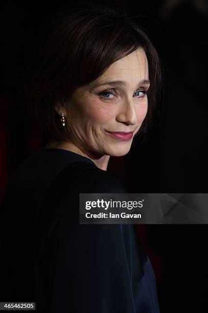 Actress Kristin Scott Thomas attends "The Invisible Woman" UK Premiere at the Odeon Kensington on January 27, 2014 in London, England.