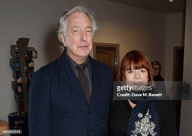 Alan Rickman and Rima Horton attend the UK Premiere of "The Invisible Woman" at the ODEON Kensington on January 27, 2014 in London, England.