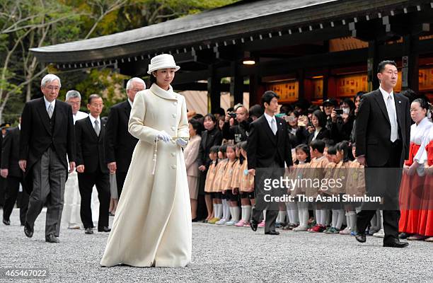 Princess Kako of Akishino visits Ise Shrine on March 6, 2015 in Ise, Mie, Japan.
