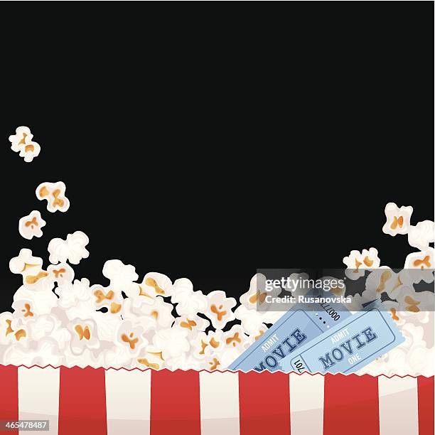 illustrations, cliparts, dessins animés et icônes de fond de film - popcorn