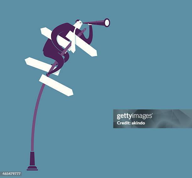 view - spy glass businessman stock illustrations