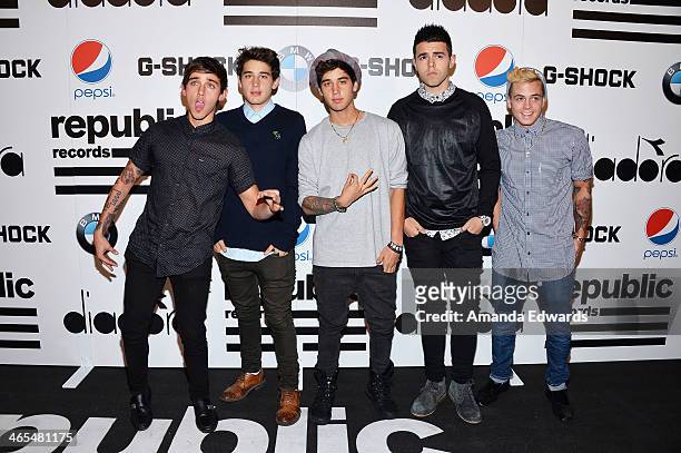 The Janoskians arrive at the Republic Records Post GRAMMY Party at 1 OAK on January 26, 2014 in West Hollywood, California.