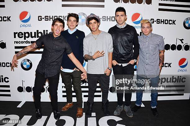 The Janoskians arrive at the Republic Records Post GRAMMY Party at 1 OAK on January 26, 2014 in West Hollywood, California.