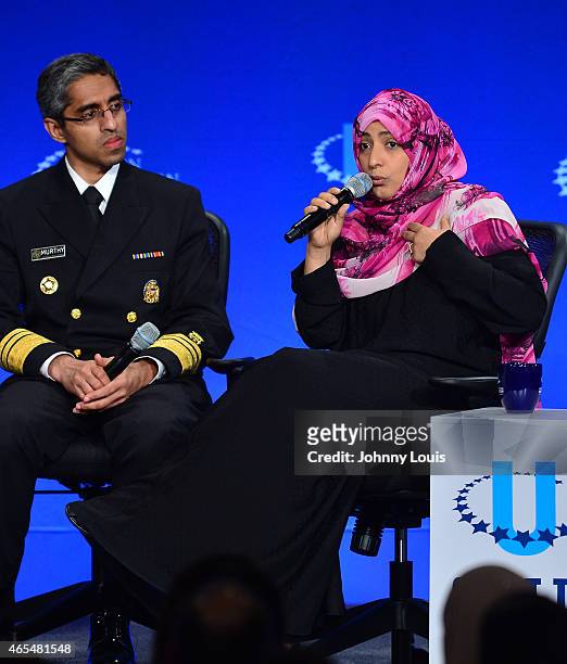 United States Surgeon General Vivek Murthy and Nobel Peace Prize Winner Laureate Tawakkol Karman attend Clinton Global Initiative University - Fast...