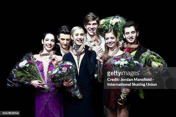Gold medalists Sergey Mozgov and Anna Yanovskaya of Russia Silver medalists Quinn Carpenter and Lorraine McNamara of the USA and Bronze medalists...