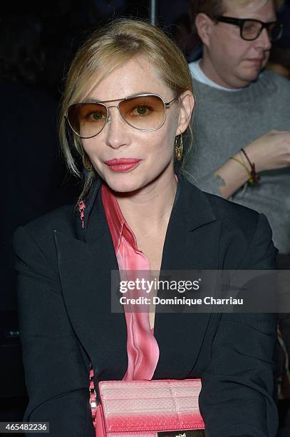 Emmanuelle Beart attends the Elie Saab show as part of the Paris Fashion Week Womenswear Fall/Winter 2015/2016 on March 7, 2015 in Paris, France.