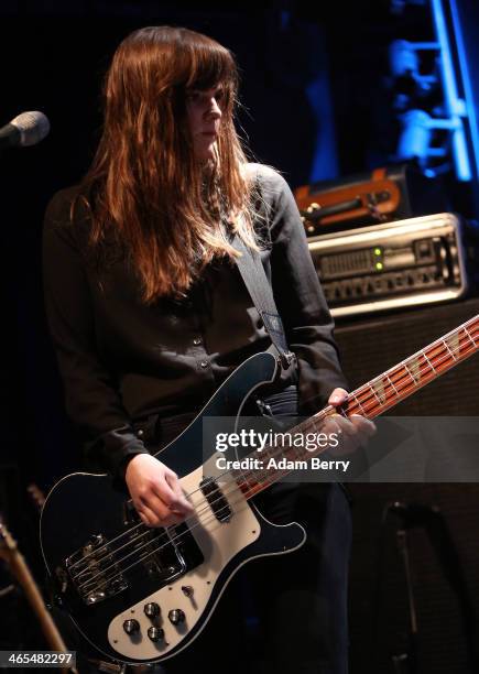 Bassist and singer Linn Froekedal of Norwegian band The Megaphonic Thrift opens for Stephen Malkmus and The Jicks during a concert at Postbahnhof on...