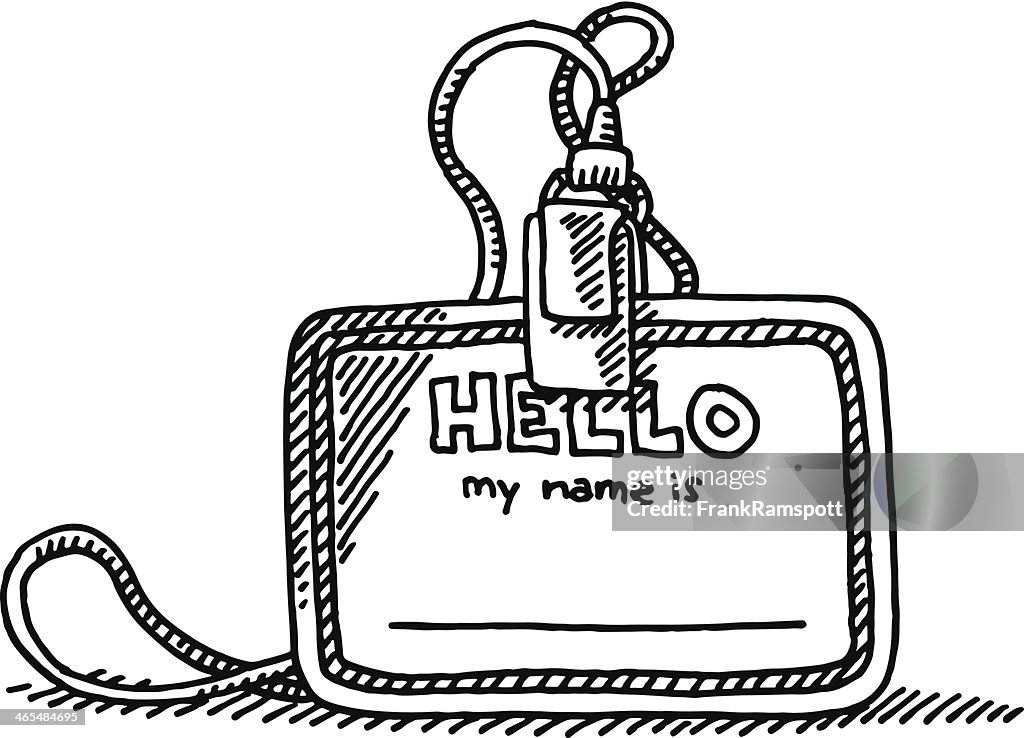 Blank Hello Name Tag Drawing High-Res Vector Graphic - Getty Images