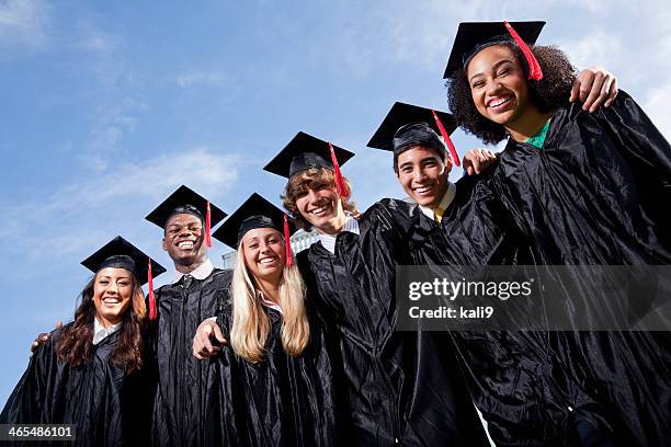 graduating class - diverse graduation stock pictures, royalty-free photos & images