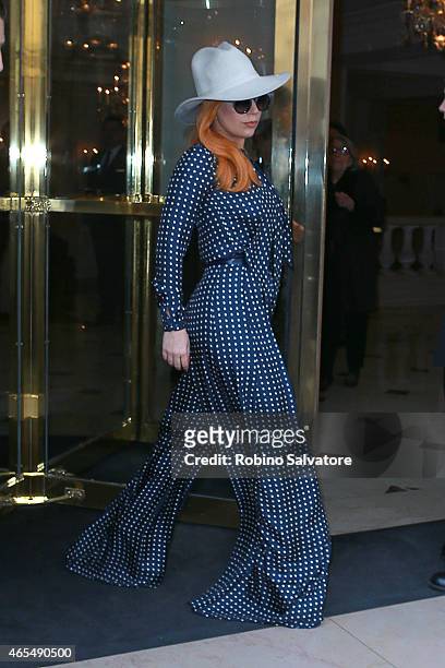 Lady Gaga sighted during Paris Fashion Week Autumn/Winter 2015 on March 7, 2015 in Milan, Italy.