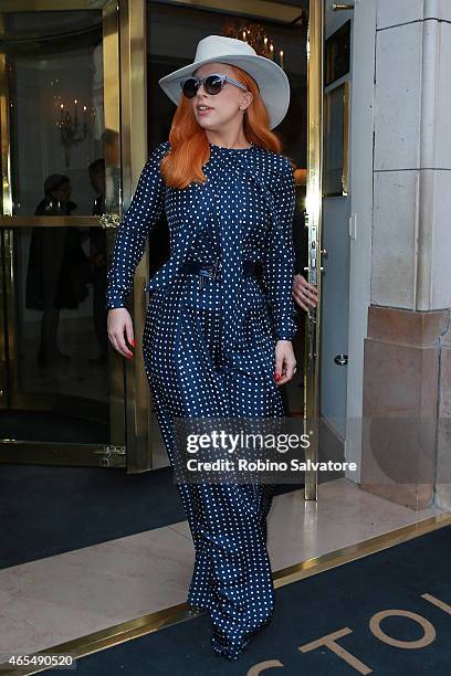 Lady Gaga sighted during Paris Fashion Week Autumn/Winter 2015 on March 7, 2015 in Milan, Italy.