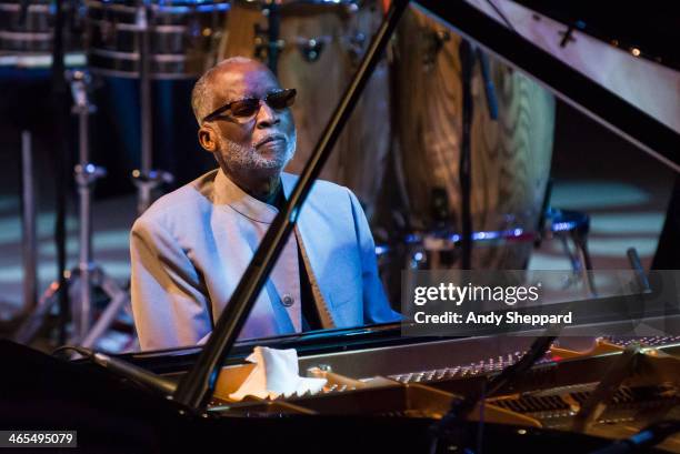 American Jazz pianist Ahmad Jamal performs on stage at the Royal Festival Hall on January 27, 2014 in London, United Kingdom.