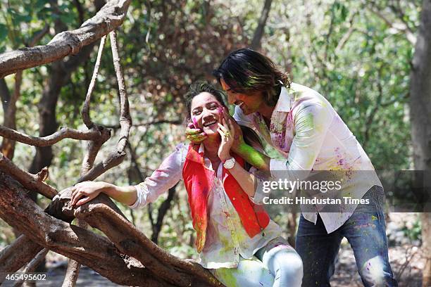 Bollywood actors Sushant Singh Rajput and Ankita Lokhande exclusive photo shoot for Holi special during an interview share their Holi plans and...