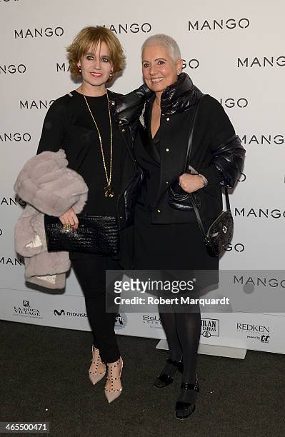 Rosa Tous and Rosa Oriol Tous pose during a photocall for the Mango Fashion show held at the Born Centre Cultural on January 27, 2014 in Barcelona,...